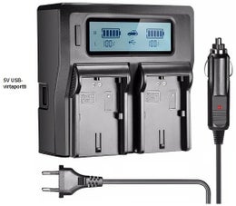 Tuplalaturi LCD-n&auml;yt&ouml;ll&auml; Sony NP-F -sarjan akuille (F550)