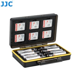 JJC Veden- ja iskunkest&auml;v&auml; paristo/akku/muistikorttikotelo (6x SD + 8x AA)