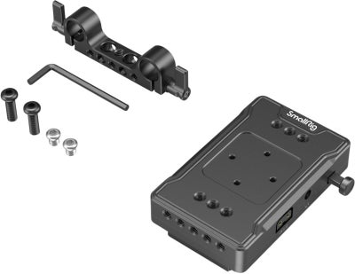 SmallRig 3498 Battery Adapter Plate V-Mount (Basic Version) with Dual Rod Clamp