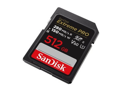 Sandisk Extreme Pro SDXC Card 512GB - 280/150MB/s V60 UHS-II U3 -muistikortti
