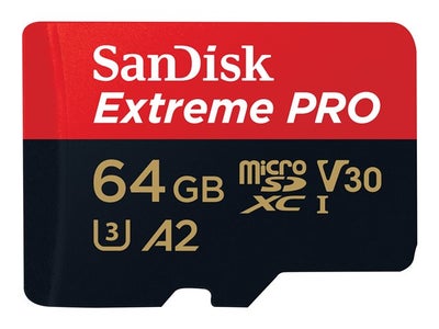 Sandisk Extreme Pro microSDXC 64GB 200MB/s A2 C10 V30 UHS-I U3 -muistikortti