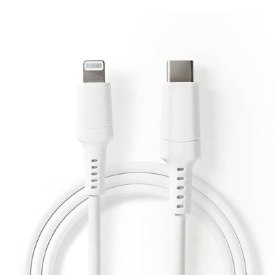 Nedis Lightning Kaapeli USB 2.0 | Apple Lightning 8-Pin | USB-C&trade; Uros, Valkoinen 1.0m