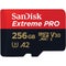 Sandisk Extreme Pro microSDXC 256GB 200MB/s A2 C10 V30 UHS-I U3 -muistikortti
